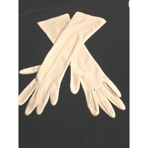Vintage Women's Opera Gloves Sz 6-7  White 15 in length Nylon Formal Classic